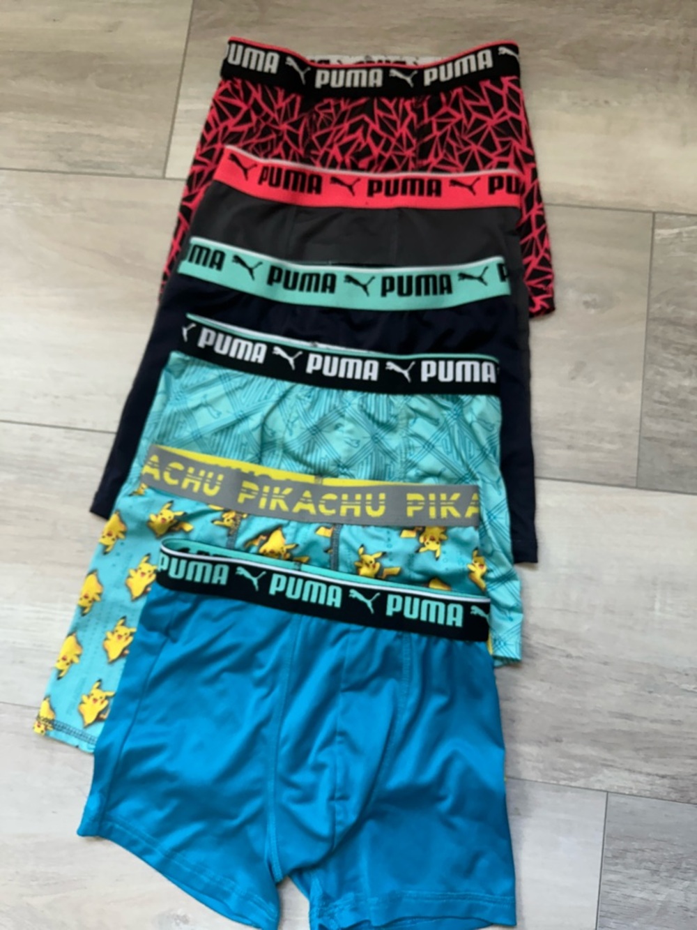 Puma Men's Boxer Briefs Pack in Teal, Aqua, Black & Red